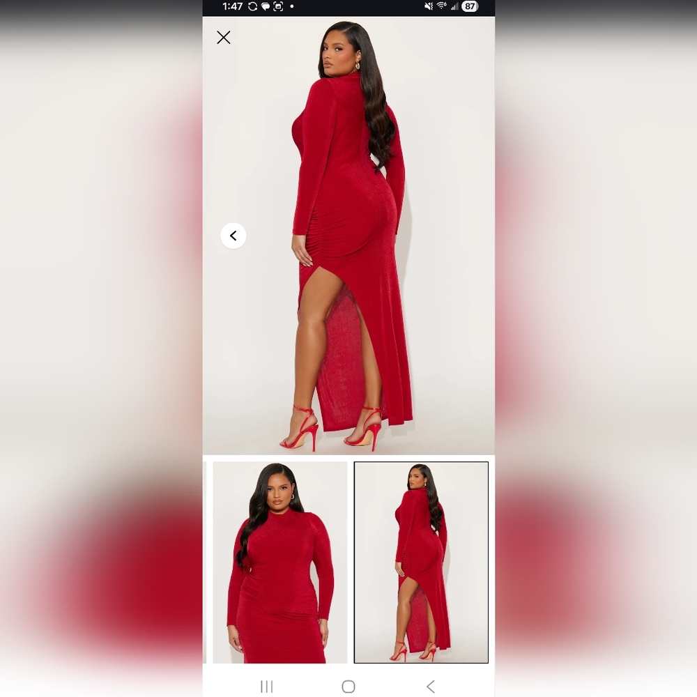 Fashion Nova Red High Low Skirt
